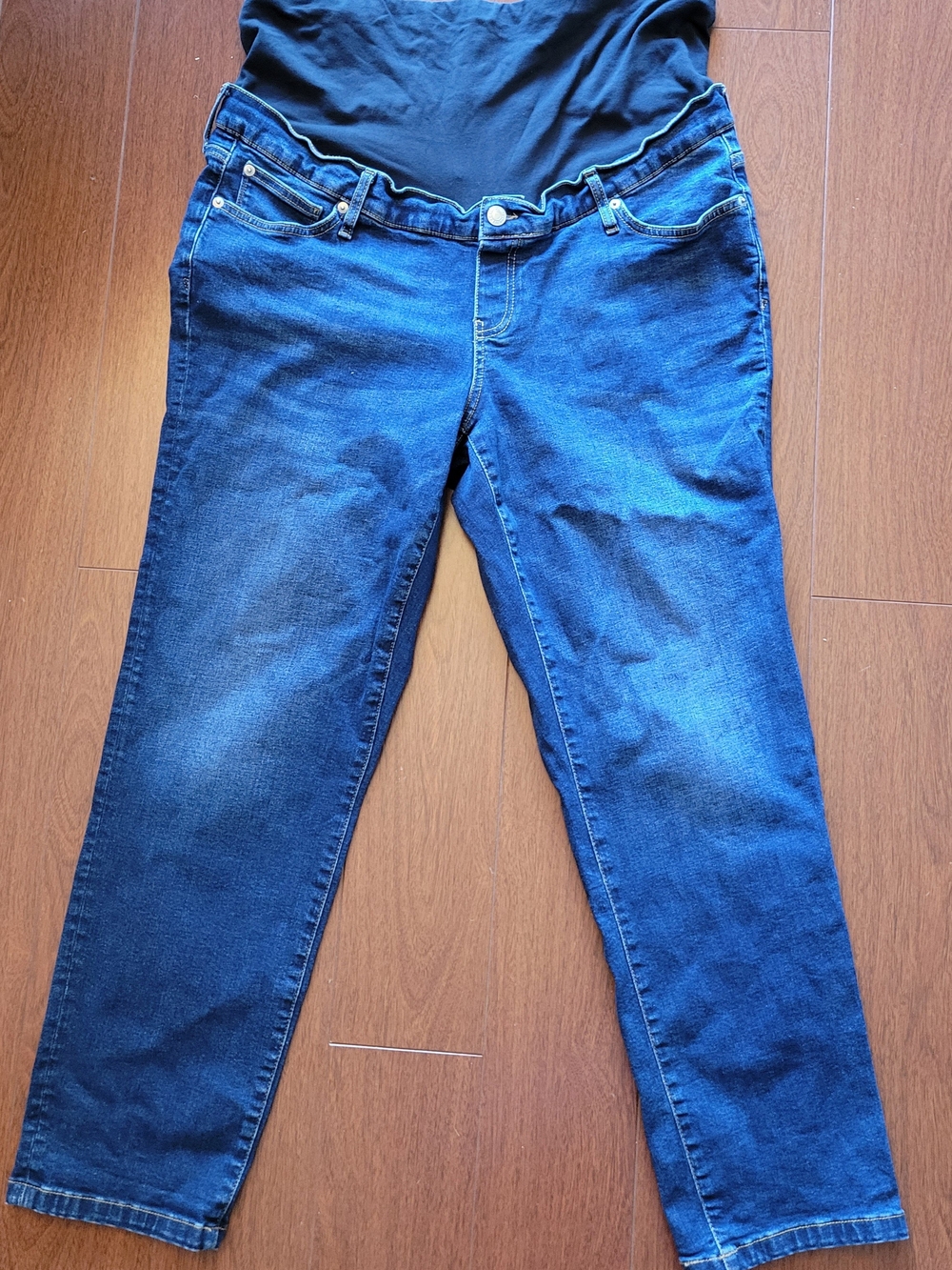 Womens GAP Maternity Dark Blue Jeans With Panel